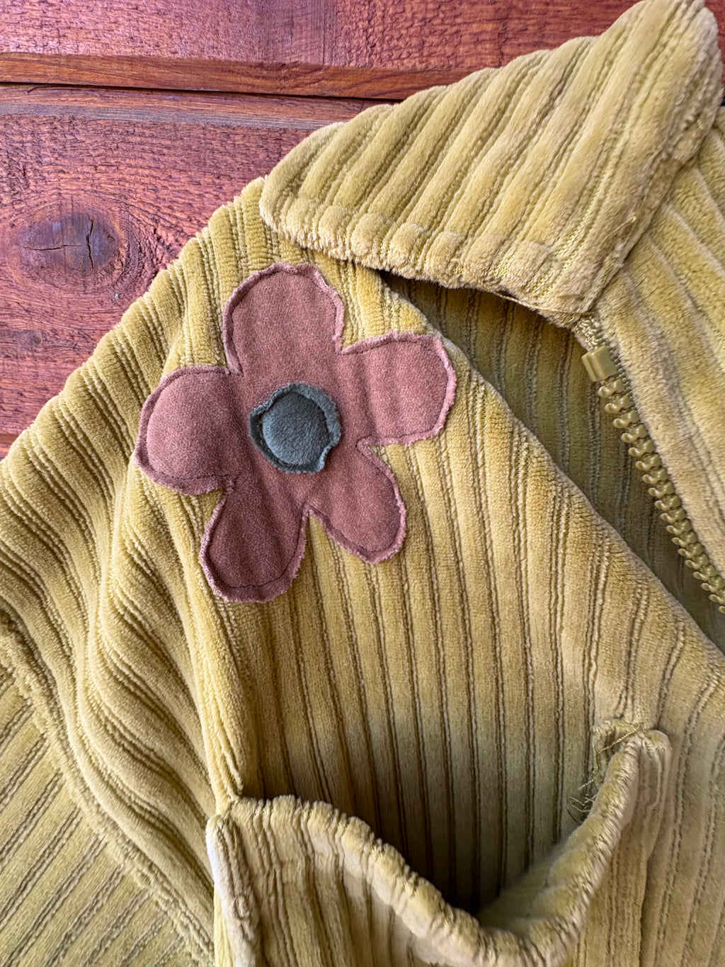 Groovy Green Floral Quarter Zip