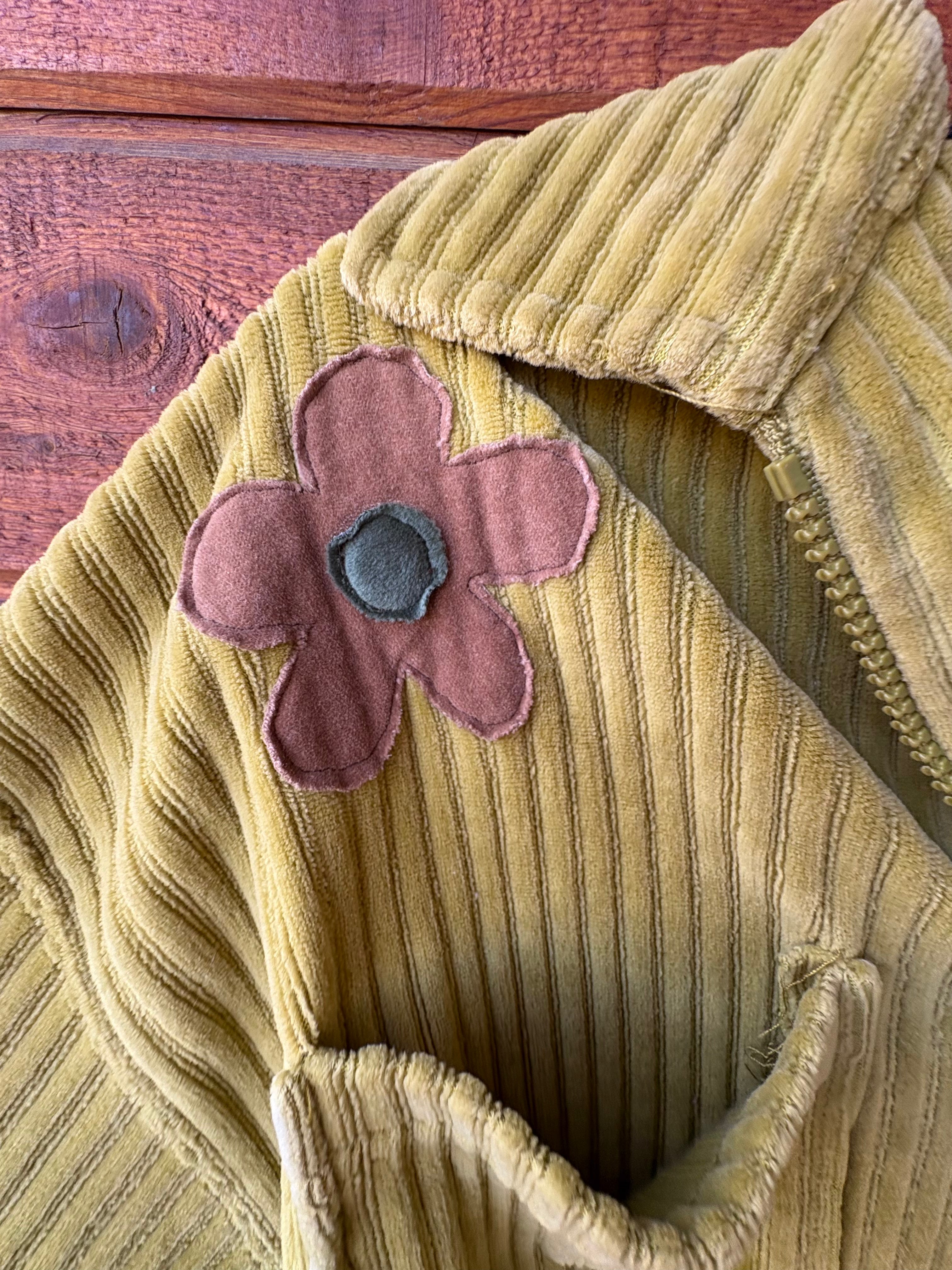 Groovy Green Floral Quarter Zip