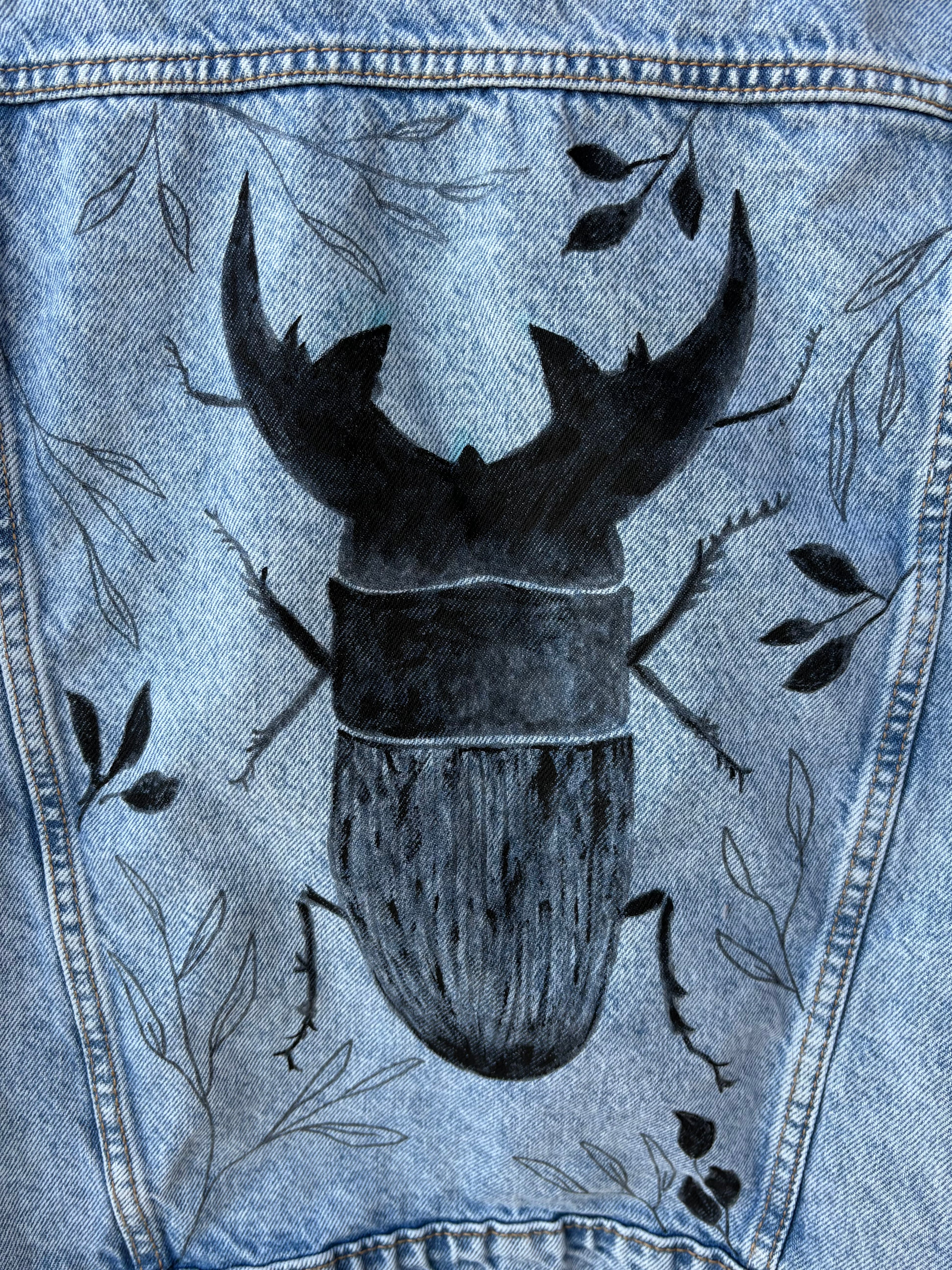 Painted Beetle Denim Jacket