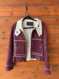 Burgundy Faux Suede Jacket