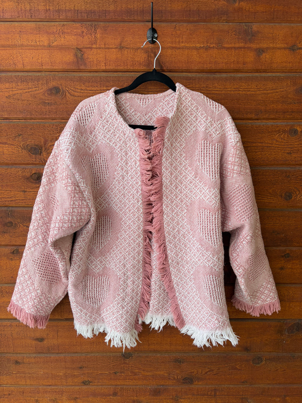 Pink Hearts Blanket Cardigan