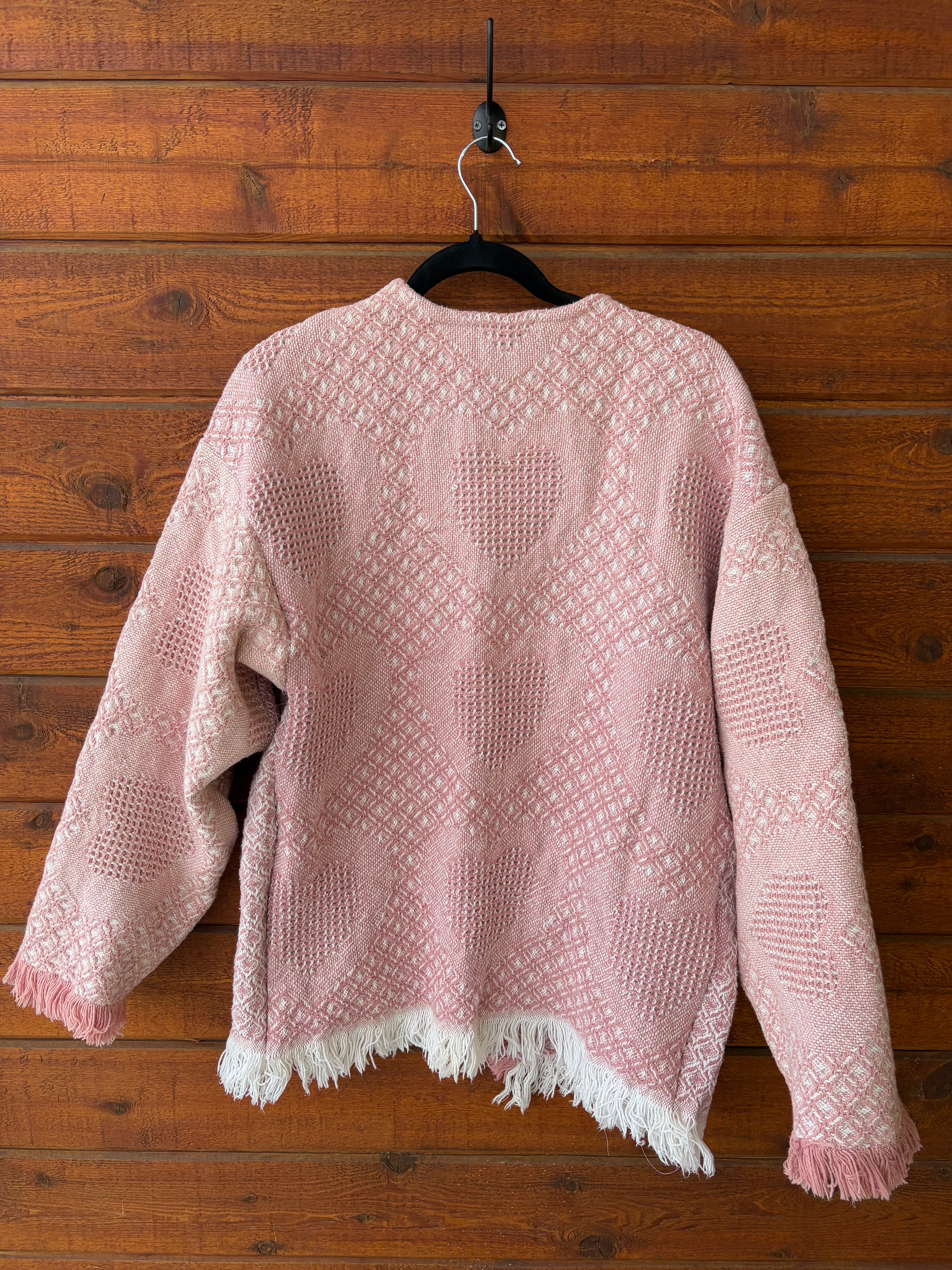 Pink Hearts Blanket Cardigan