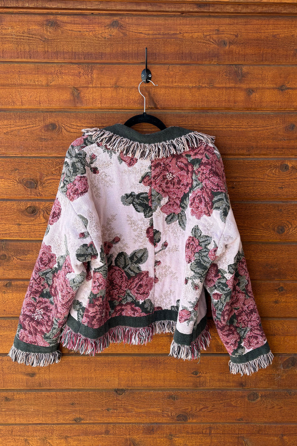 Pink and Green Floral Blanket Jacket