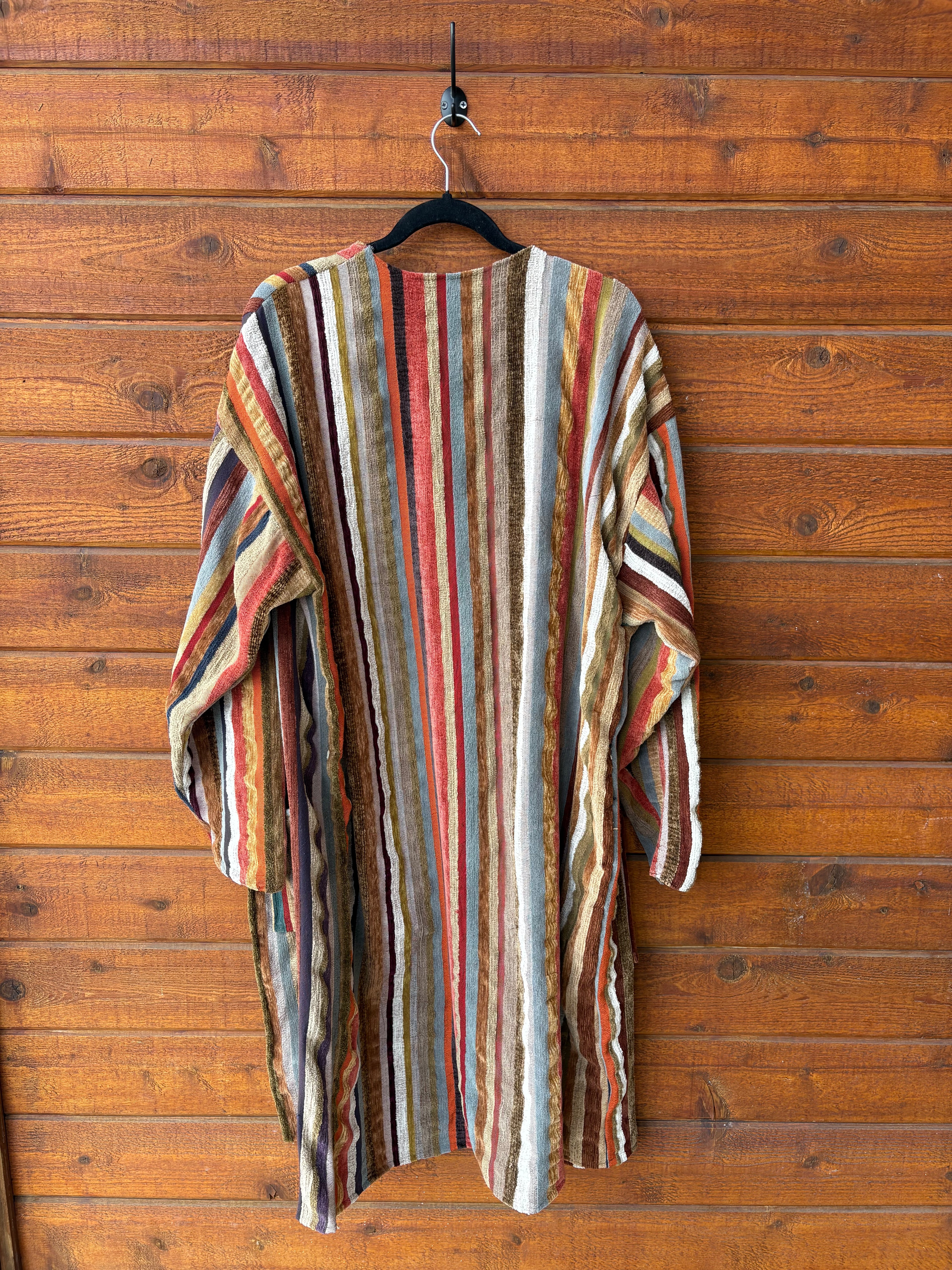 Long Striped Blanket Cardigan