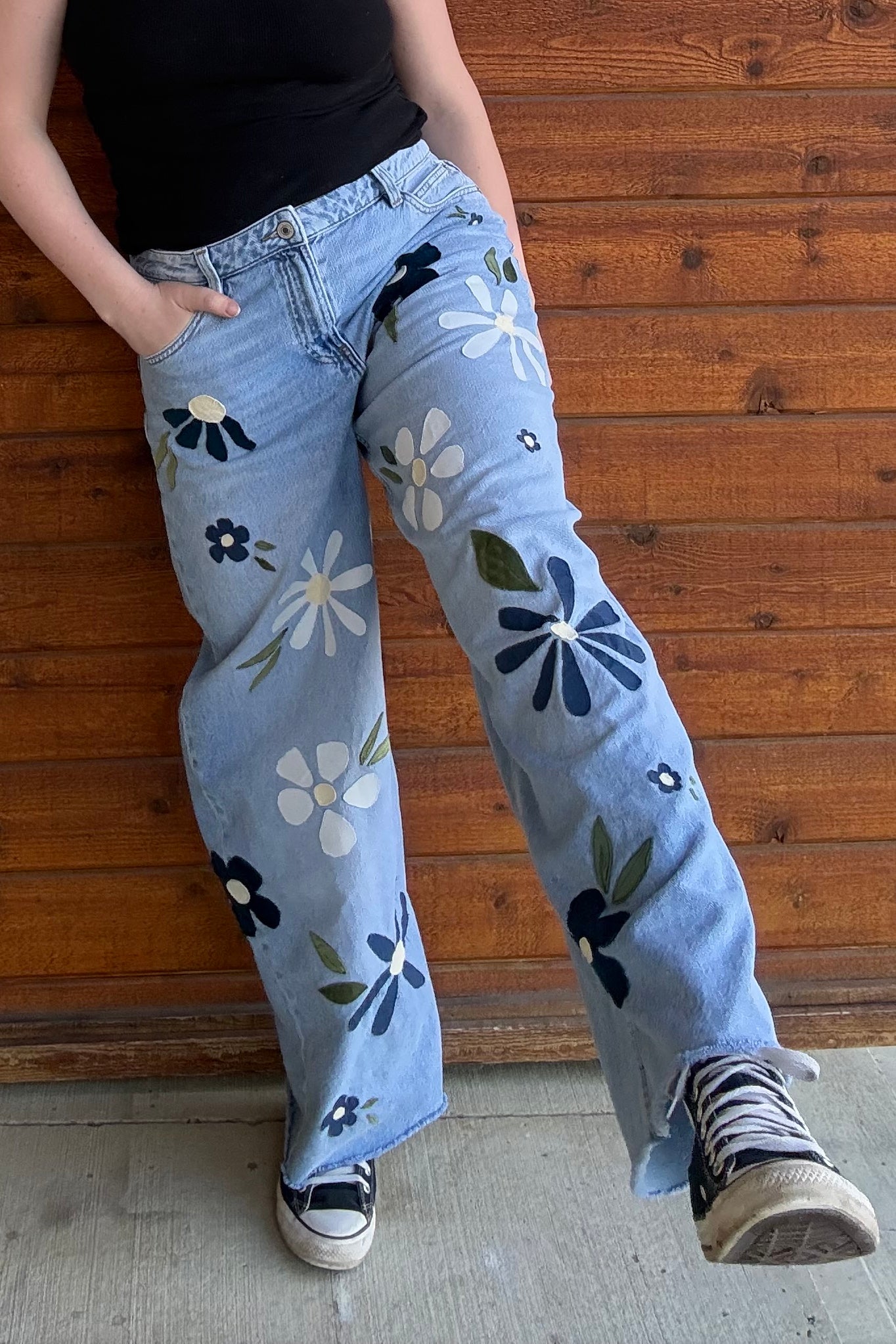 Floral Wide Leg Jeans