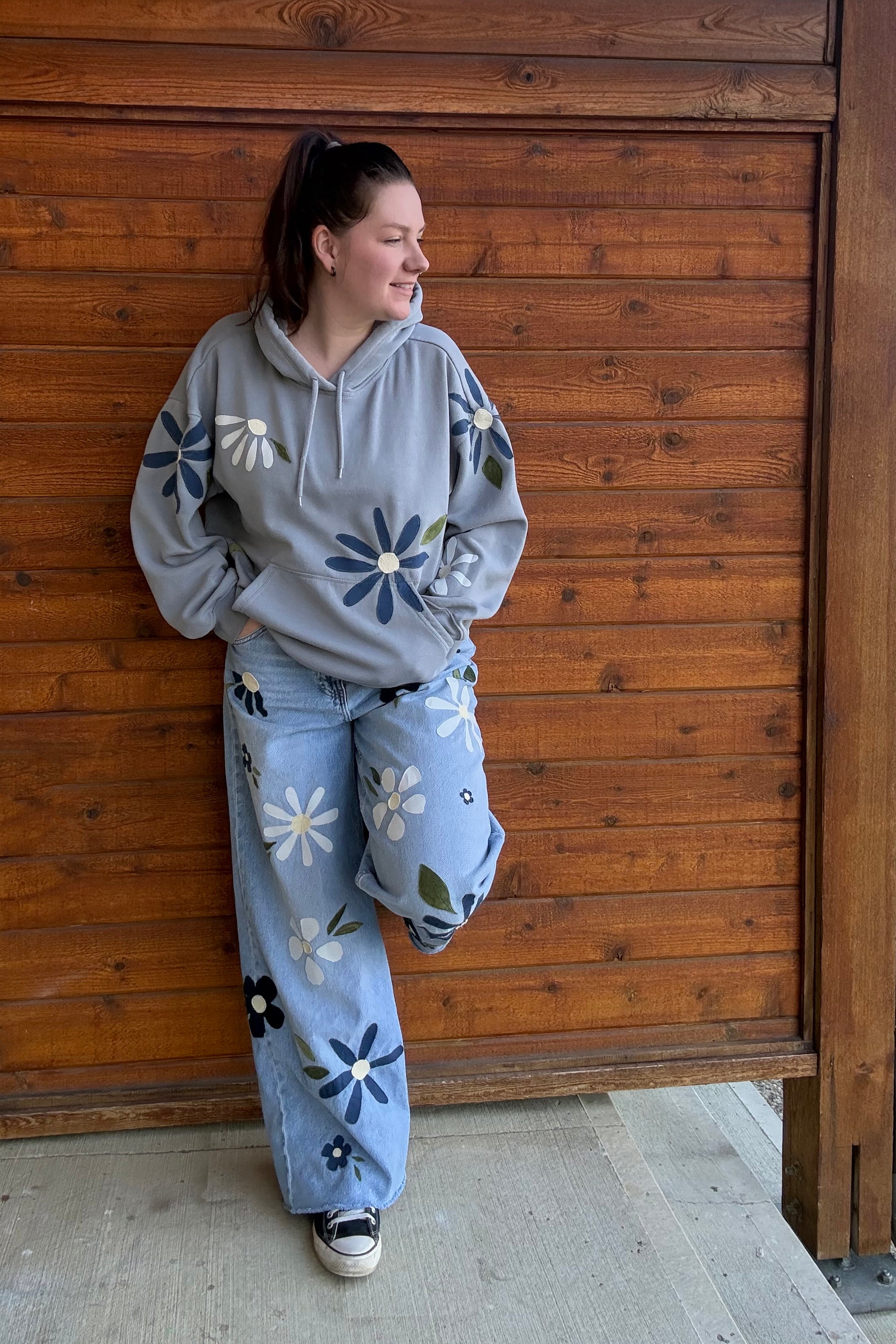 Floral Wide Leg Jeans